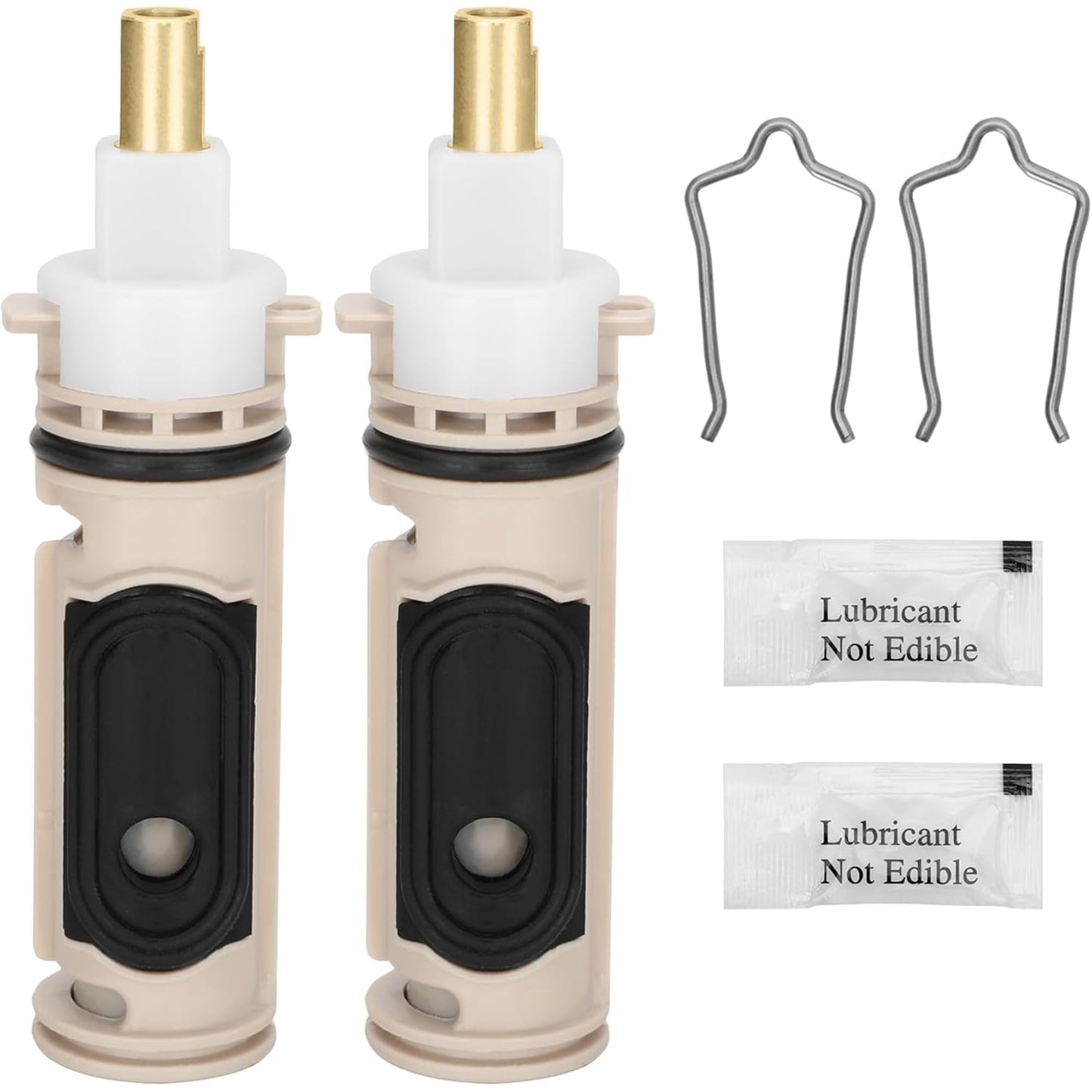 2-Pack Replacement Cartridge Kit Fits Moen One-Handle Posi Temp Faucets/Tub Shower, Compatible with Model 1222, Durable Brass & Plastic (Retainer Clip + Instructions Included)