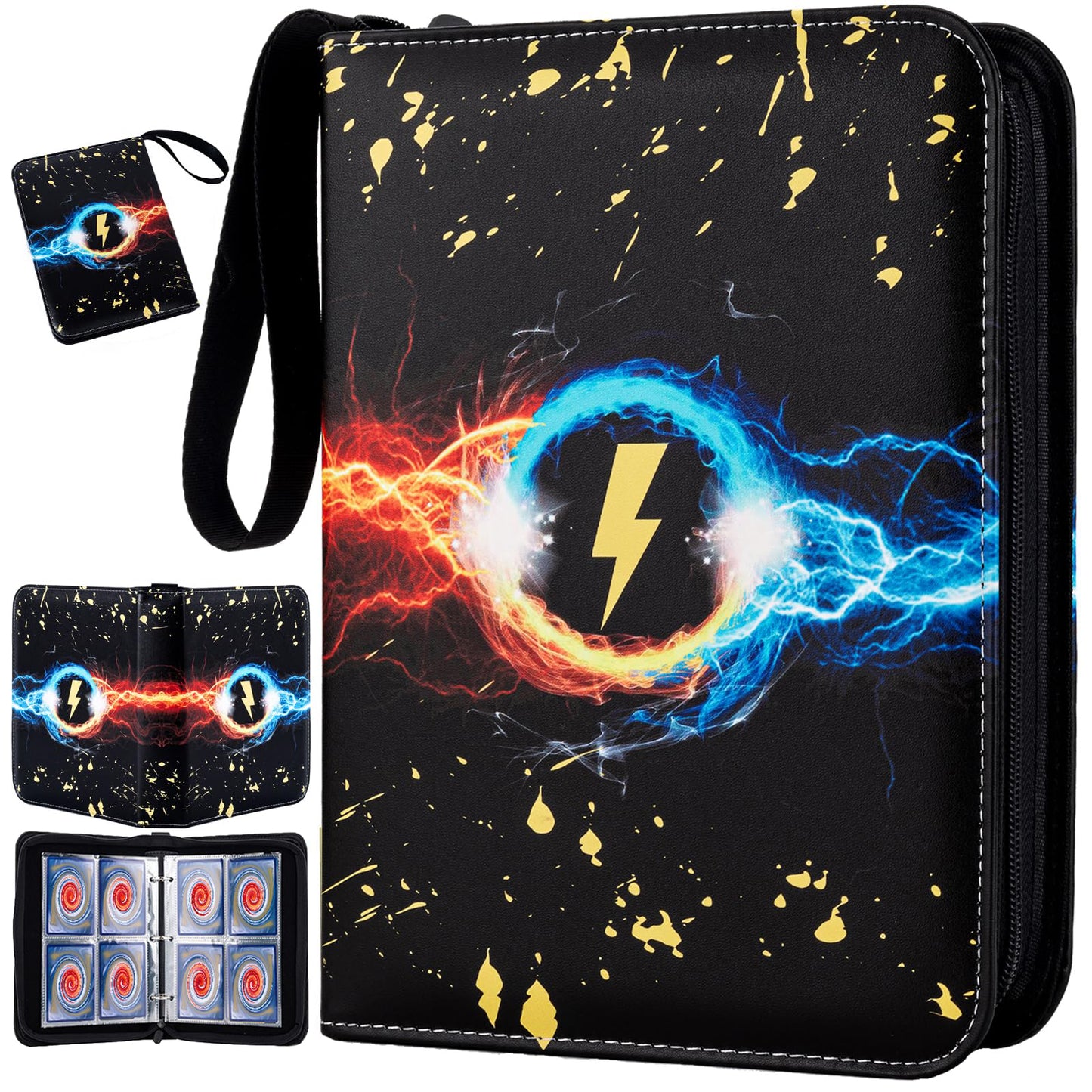 Trading Card Binder with 400 Side Loading Pockets,4 Pocket Trading Card Album Folder for TGC,MTG, Baseball Cards, Yugioh