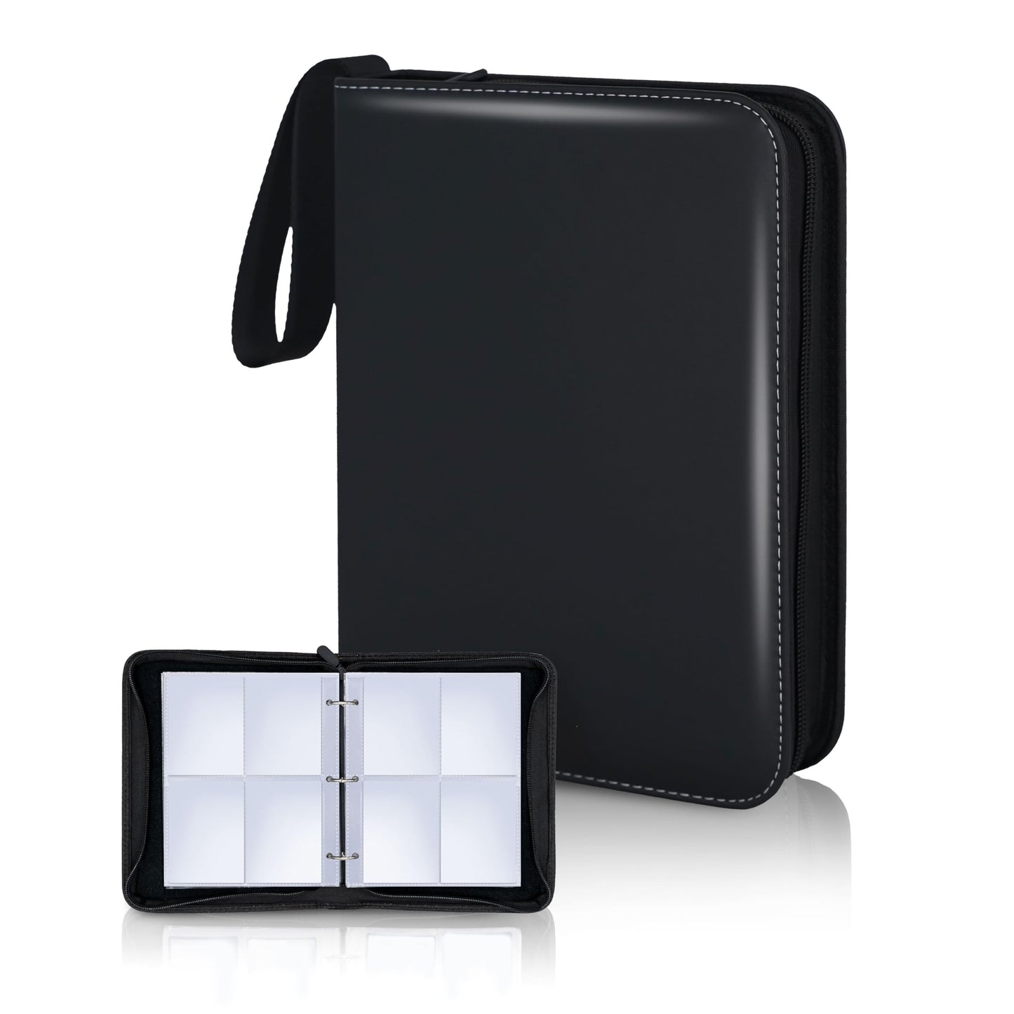 ACEUR Trading Card Binder with 400 Side Loading Pockets,4 Pocket Trading Card Album Folder for TGC,MTG, Baseball Cards, Yugioh,Black