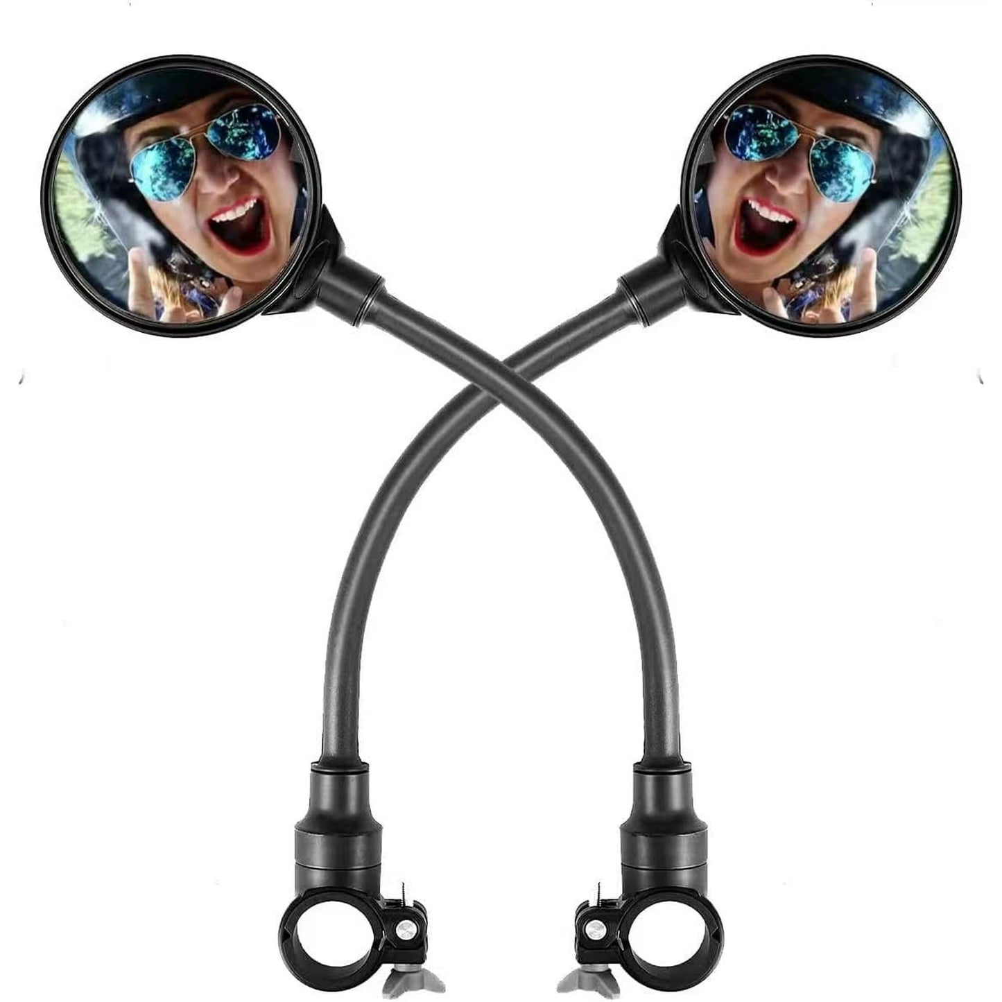 2 Pack Bike Mirror,Adjustable Rotatable Rear View Glass Convex Mirror Bicycle Mirrors,Handlebar Rear View Mirrors for Mountain Road Bike Bicycle Electric Motorcycle