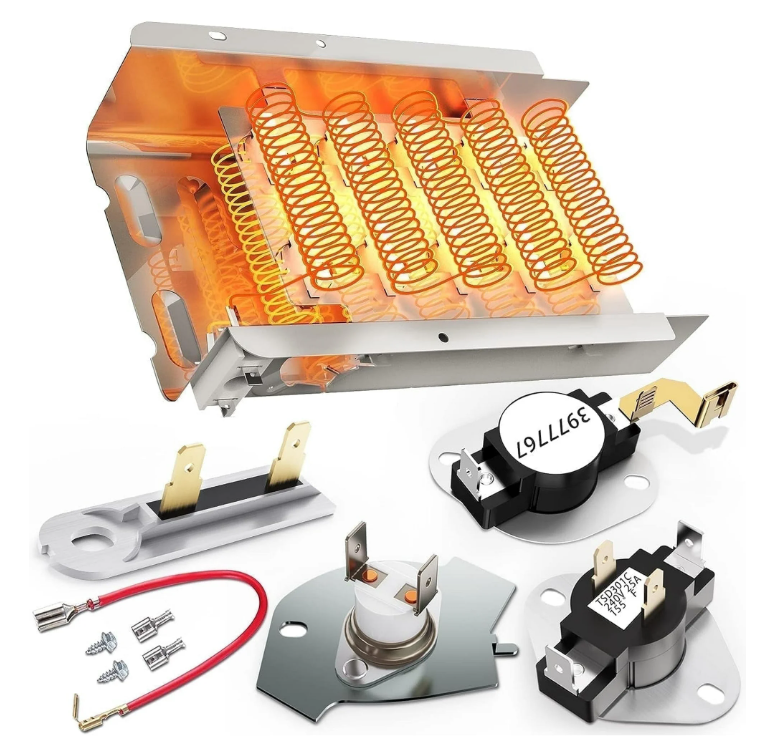 2025 UPGRADED 【95% Nickel】 279838 Dryer Heating Element for Whirlpool Kenmore Maytag Amana Roper, Dryer Heating Element Parts Include Dryer Thermostat Thermal Fuse, Replaces 2406026 3403585 w10724237