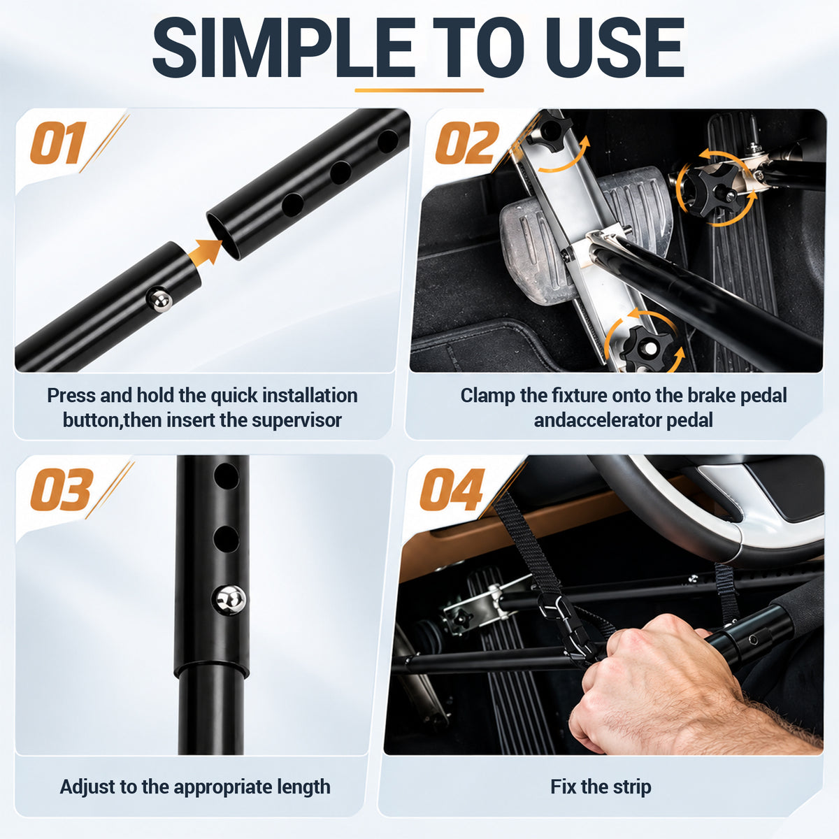 Hohnezl Car Hand Controls Device for Disabled Drivers, Portable Handicap Driving Hand Controlled Drive Assist for Injured, Handicap, Cars Driving Aids