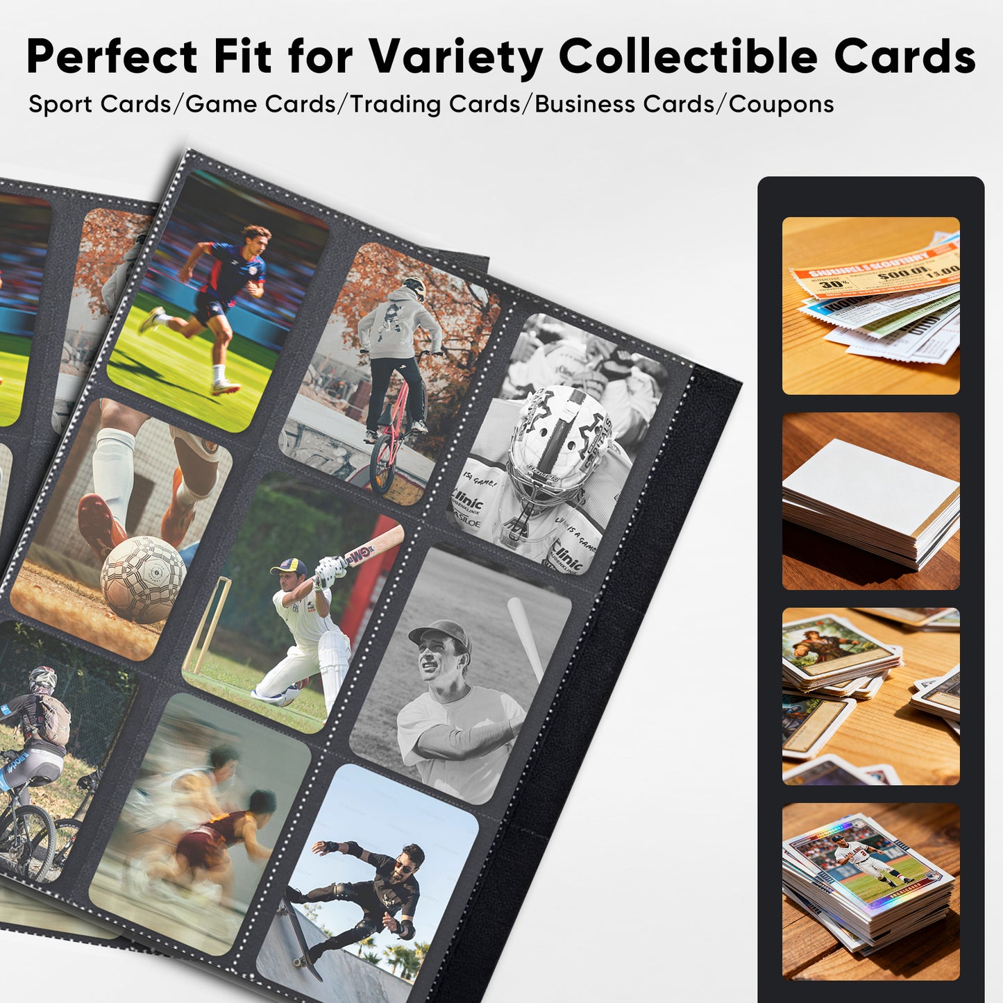 ACEUR Trading Card Binder with 720 Side Loading Pockets, 9 Pocket Trading Card Album Folder for Sport Cards, Game Cards