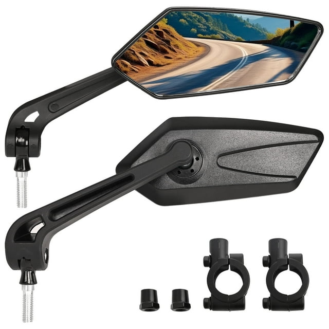 MONST 2 Pack Bicycle Mirrors,Electric Bicycle Mirrors for Handlebars,360° Adjustable Safety Bicycle Mirrors,Scratch Resistant Glass Lenses,Universal Bicycle Accessories