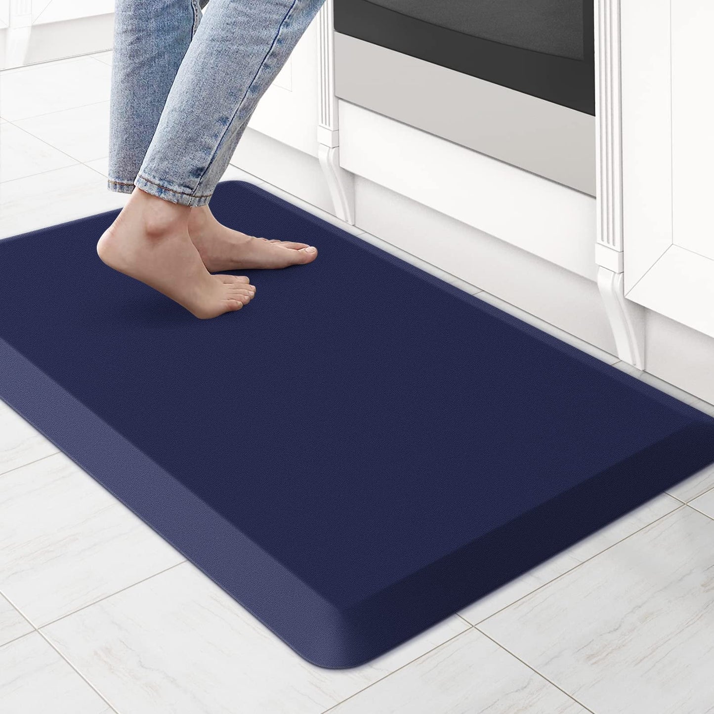 Kitchen Mat Cushioned Anti Fatigue Rug 17.3"x60" Waterproof Non Slip Standing Desk Mat Comfort Floor Mats for House Sink Office