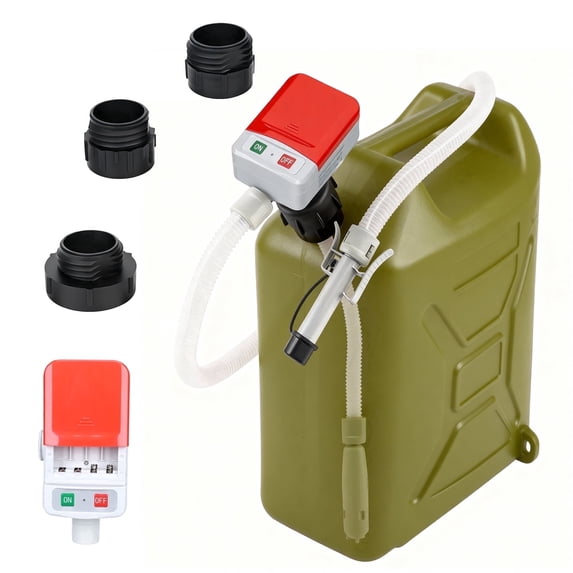 Portable transfer pump,Automatic Transfer Pump with Auto-stop Sensor,3.2GPM & 51" Hose & 3 Size Adapters Battery Powered Gas Can Pump with Leak Protection for Gasoline,Diesel,Kerosene