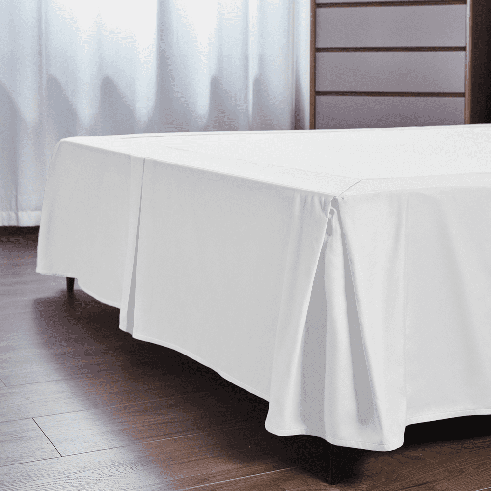 Virego White Pleated Wrap Around Bed Skirt,100% Microfiber Dust Ruffle,Easy Fit with King Beds 15 Inches Tailored Drop,Wrinkle & Fade Resistant