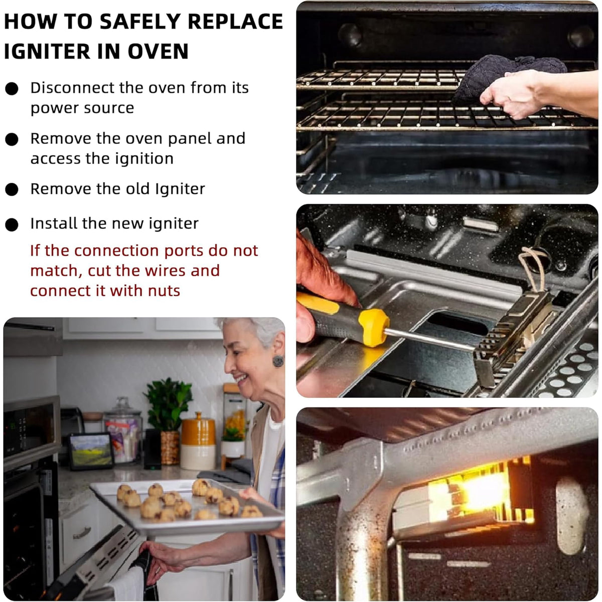 XWYXSTG Gas Range Oven Igniter Replacement for Samsung DG94-00520A, Compatible with NX58H5600SS and NX58H9500WS