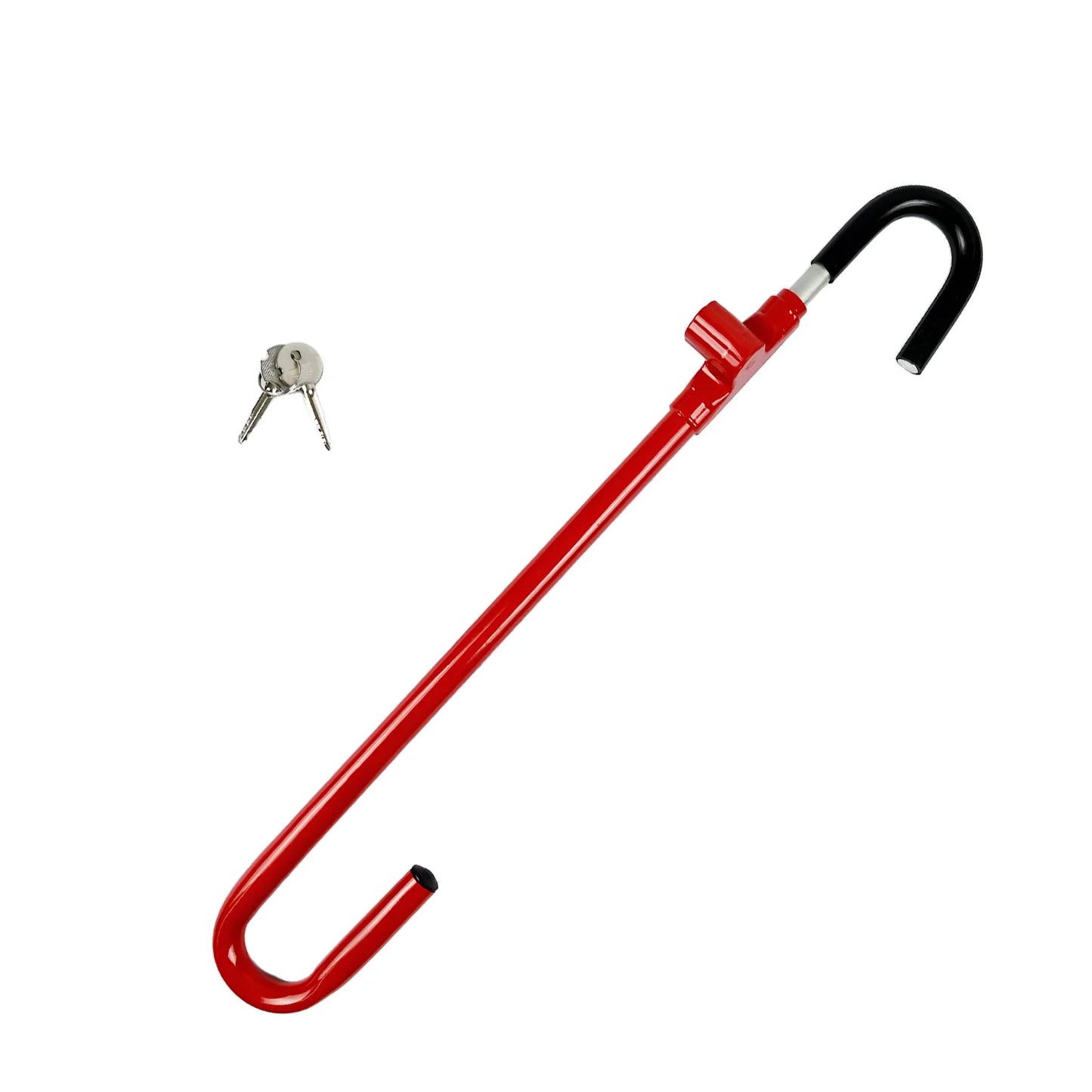 Steering Wheel Lock Universal Accessories, Anti-Theft Car Device, Steering Wheel Pedal Brake Lock,Steel,Red