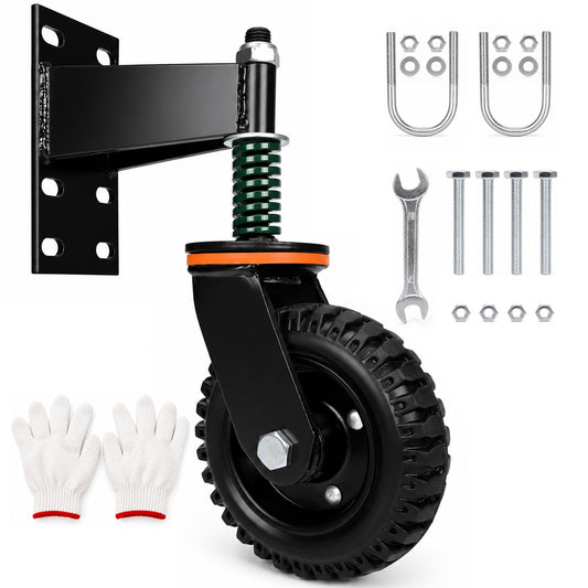 Hohnezl 6'' Heavy Duty Gate Wheel, 500 lb Capacity to Support Sagging Gates, 360° Swivel Spring-Loaded Caster for Metal Tube Gates and Wooden Gates