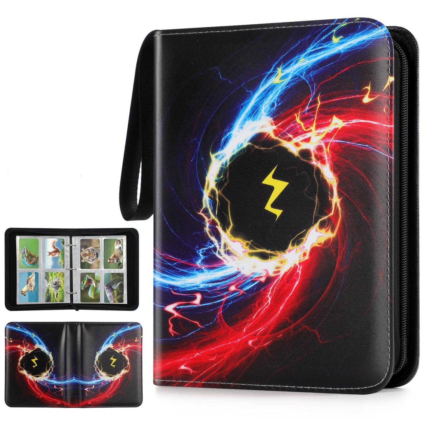 Trading Card Binder with 400 Side Loading Pockets,4 Pocket Trading Card Album Folder for TGC,MTG, Baseball Cards, Yugioh