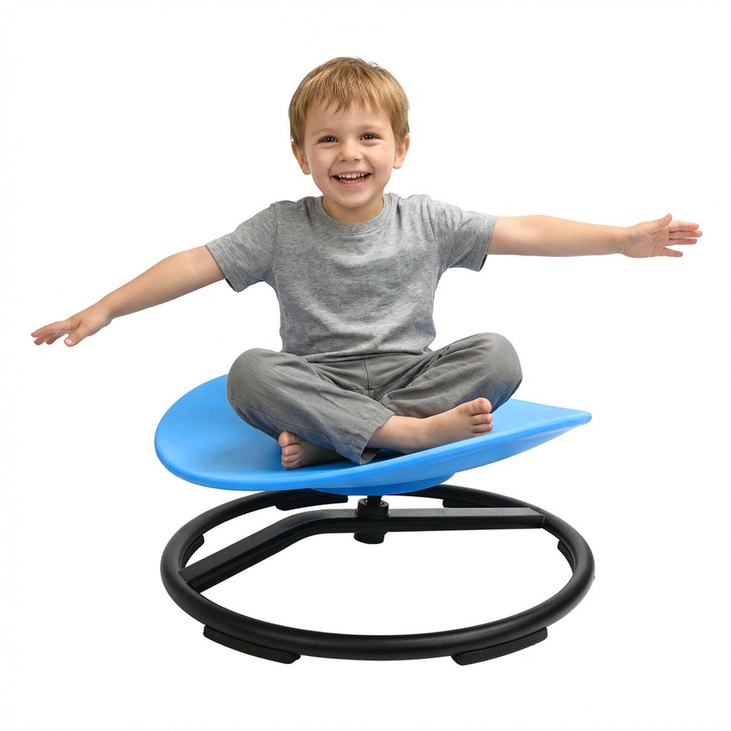 Spinning Chair for Autistic Kids, Sensory Spinner Seat for ADHD Children, 220 lbs Capacity, 360° Sit and Spin Chair with Non-Slip Metal Base, Suits for Coordination Balance Training, Blue