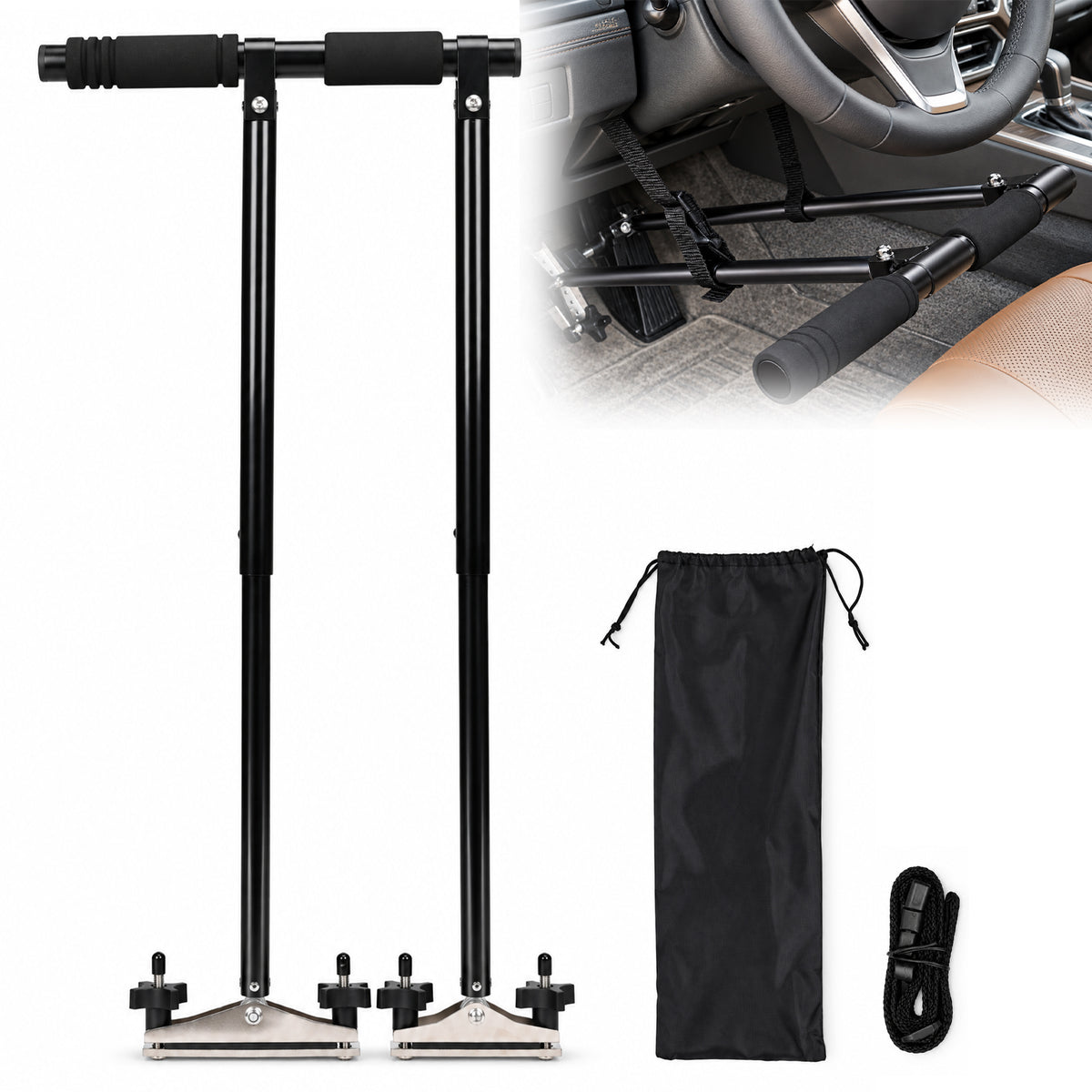 Hohnezl Car Hand Controls Device for Disabled Drivers, Portable Handicap Driving Hand Controlled Drive Assist for Injured, Handicap, Cars Driving Aids