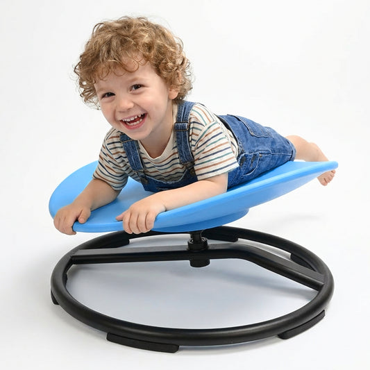 Hohnezl Spinning Chair for Autistic Kids, Sensory Spinner Seat for ADHD Children, 220 lbs Capacity, 360° Spin Chair with Non-Slip Metal Base, Blue