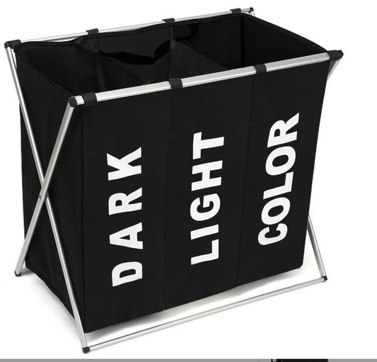 FOINWER 135L Laundry Sorter, Large 3 Section Laundry Basket for Laundry Bedroom Bathroom Clothes Storage