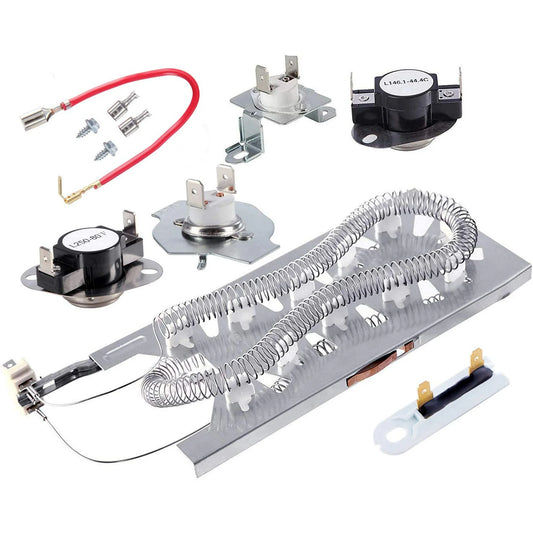 387747 Dryer Heating Element & 279816 Thermostat Kit & 279973 3392519 Thermal cut-off Fuse Replacement Compatible with Kenmore, Samsung, Whirlpool, KitchenAid electric dryers and more