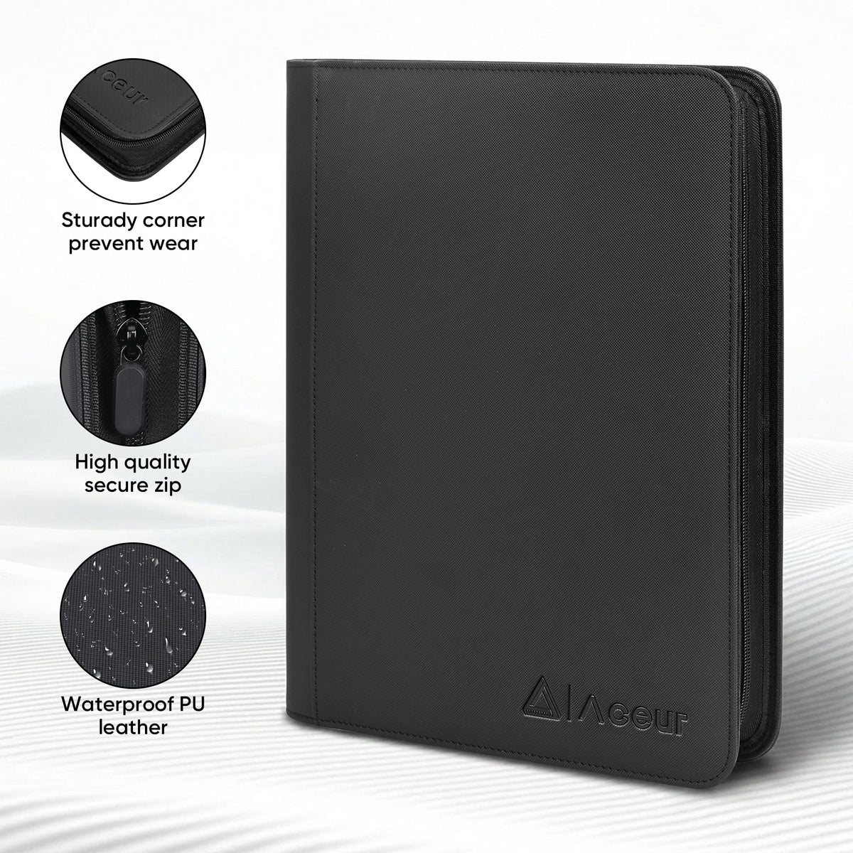 ACEUR Trading Card Binder with 720 Side Loading Pockets, 9 Pocket Trading Card Album, Premium PU Card Collection Folder for Sports & Game Cards