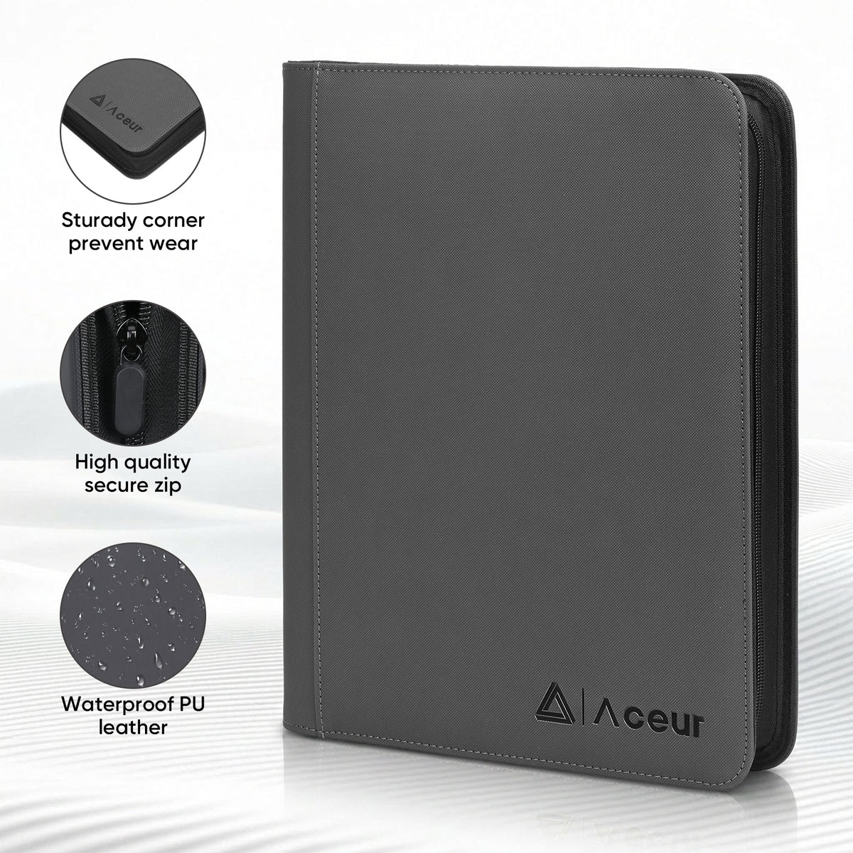 ACEUR Trading Card Binder with 720 Side Loading Pockets, 9 Pocket Trading Card Album, Premium PU Card Collection Folder for Sports & Game Cards
