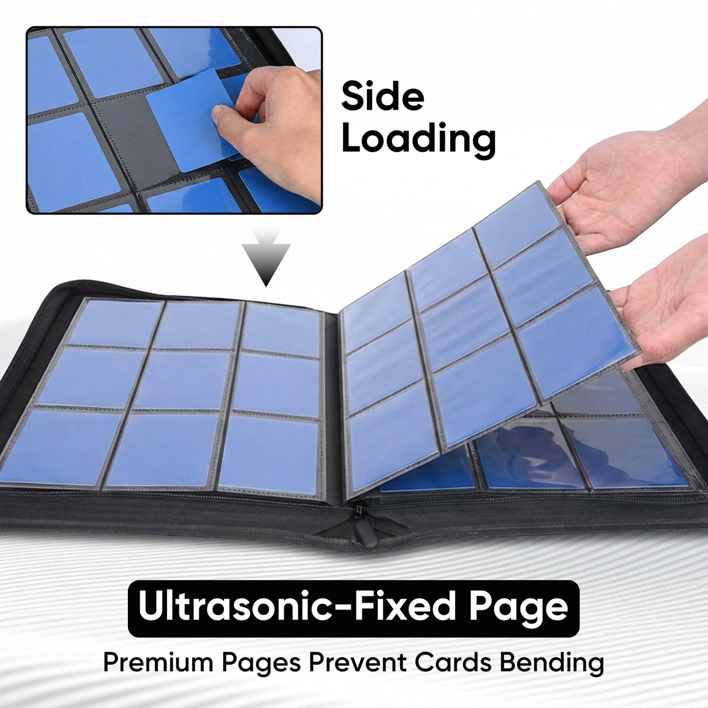 ACEUR Trading Card Binder with 720 Side Loading Pockets, 9 Pocket Trading Card Album Folder for Sport Cards, Game Cards