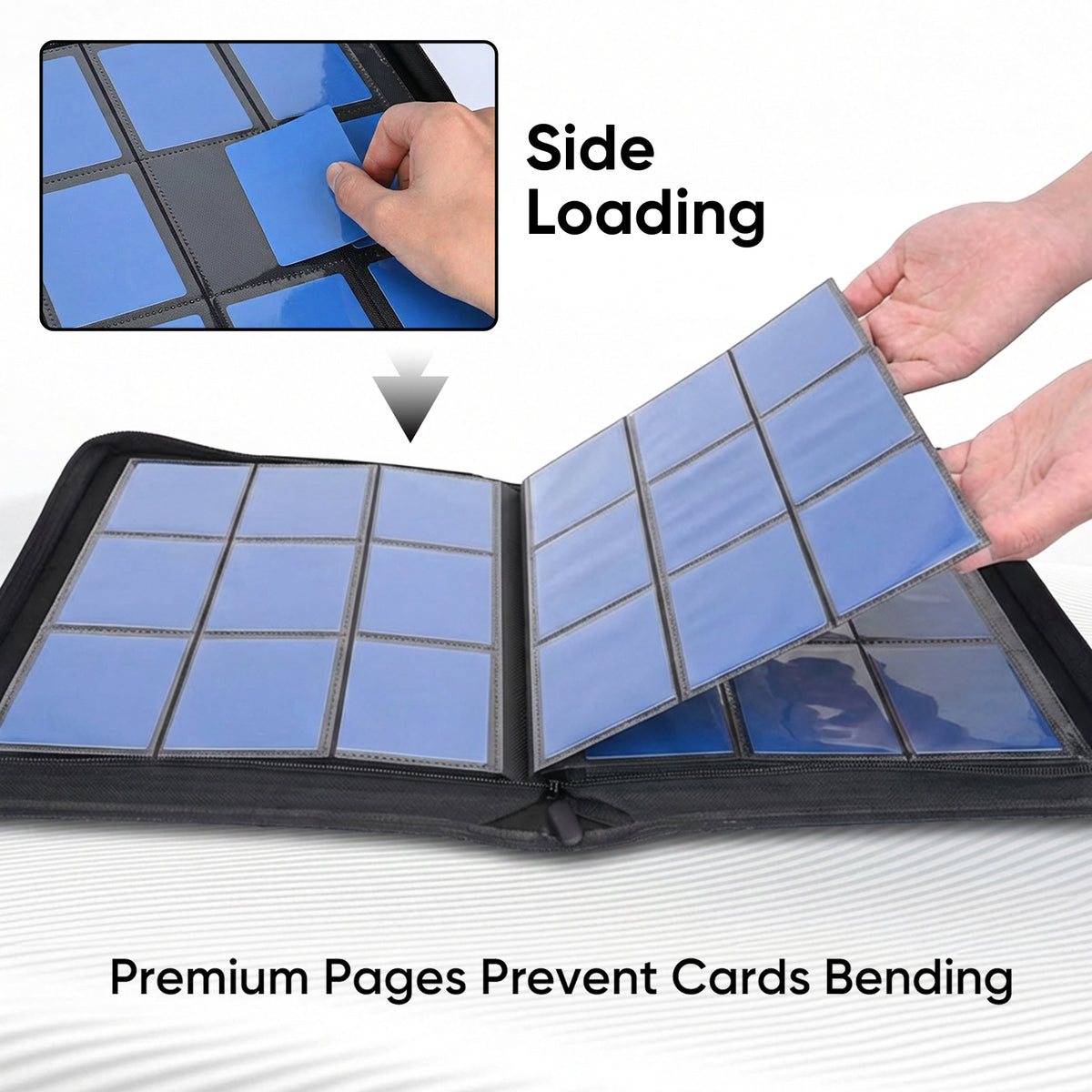 ACEUR Trading Card Binder with 720 Side Loading Pockets, 9 Pocket Trading Card Album, Premium PU Card Collection Folder for Sports & Game Cards