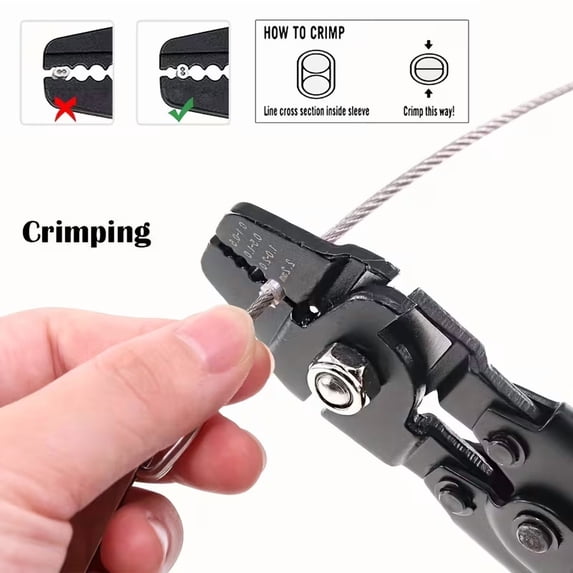 XWYXSTG Wire Rope Crimping Tool Kit, 328ft Stainless Steel Wire Cable with Aluminum Crimping Sleeves and Thimbles