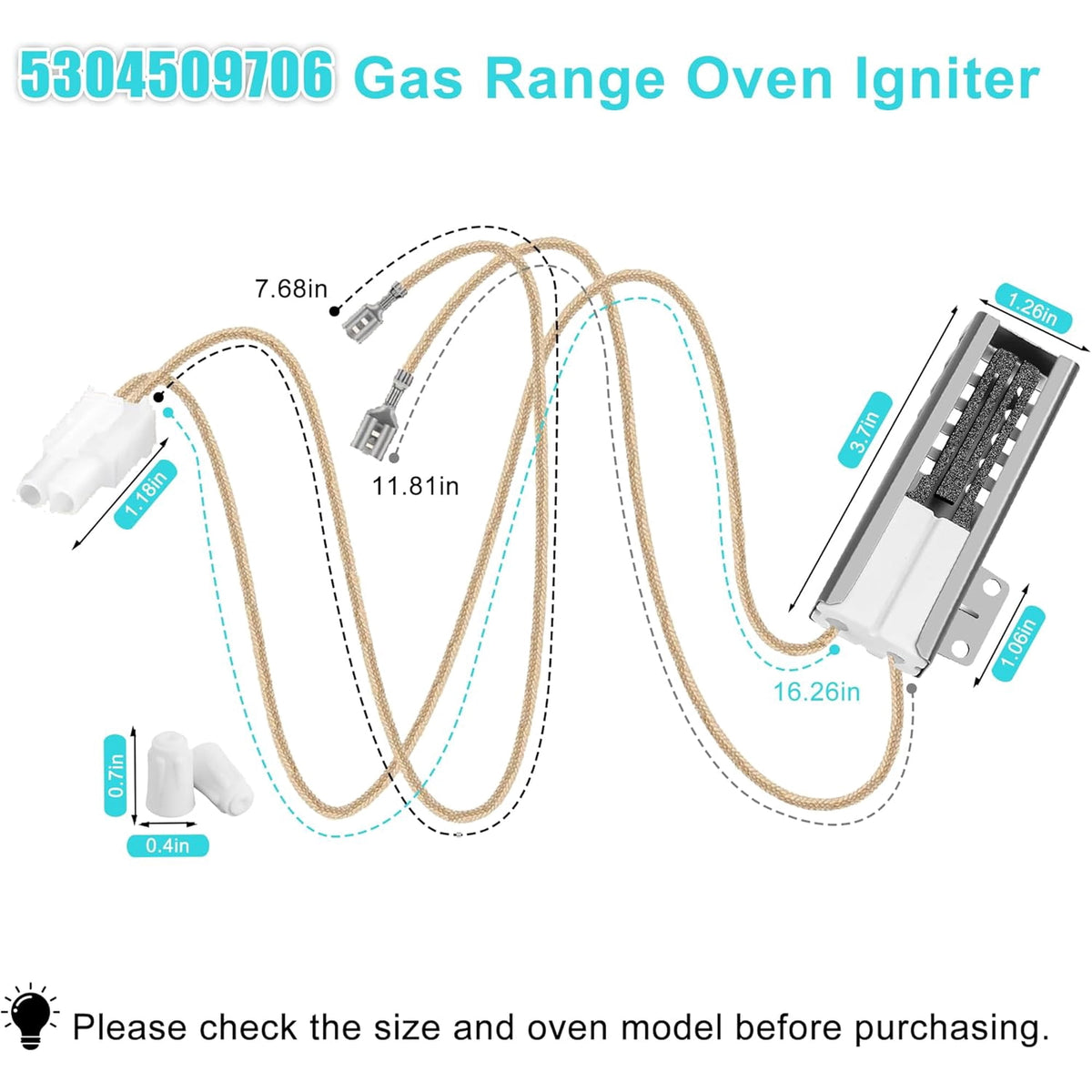 XWYXSTG 5304509706 Gas Range Oven Igniter Replaces AP6230715 PS12071409 WB02X10016 316489408 norton-501a