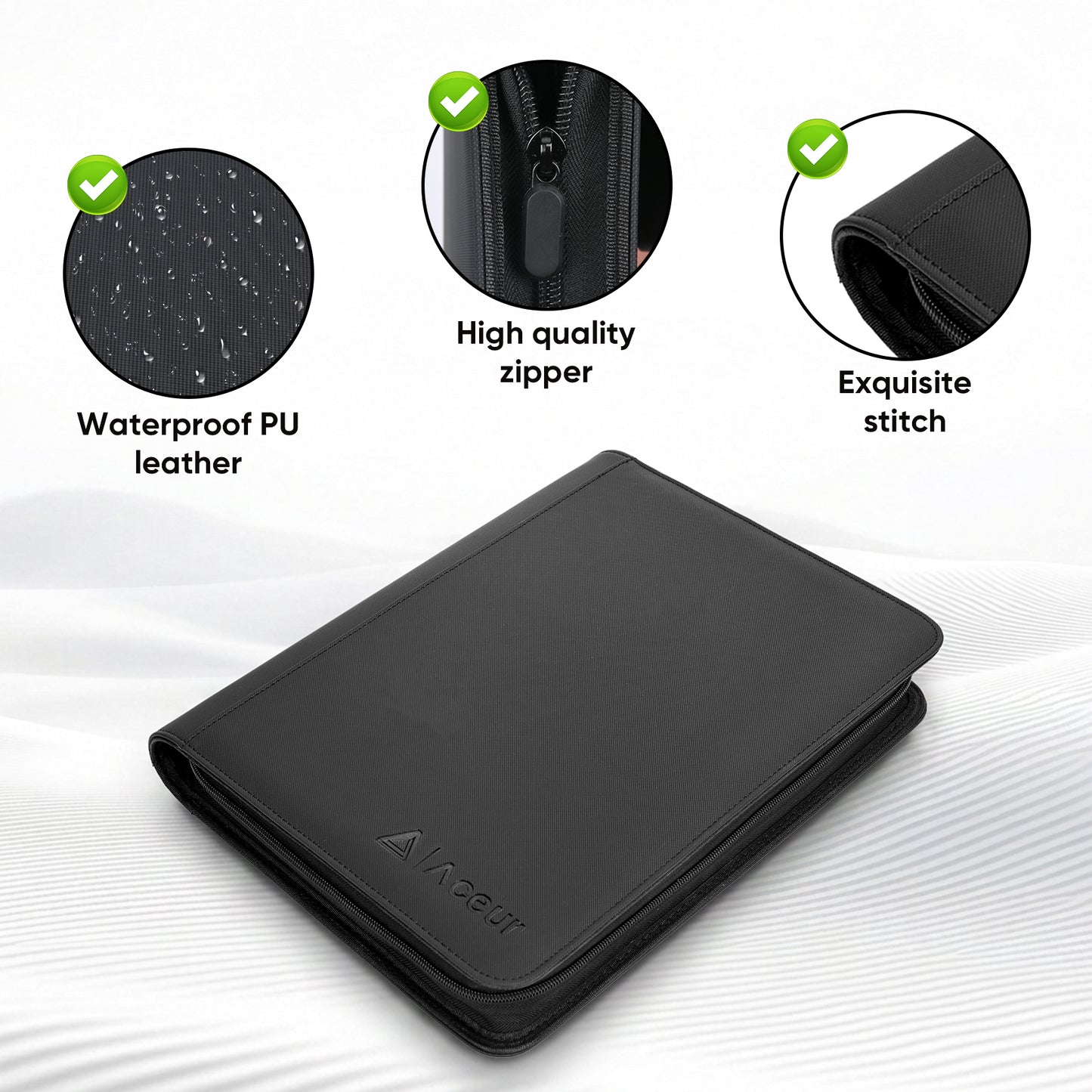 ACEUR Trading Card Binder with 540 Side Loading Pockets, 9 Pocket Trading Card Album Folder for Sport Cards, Game Cards