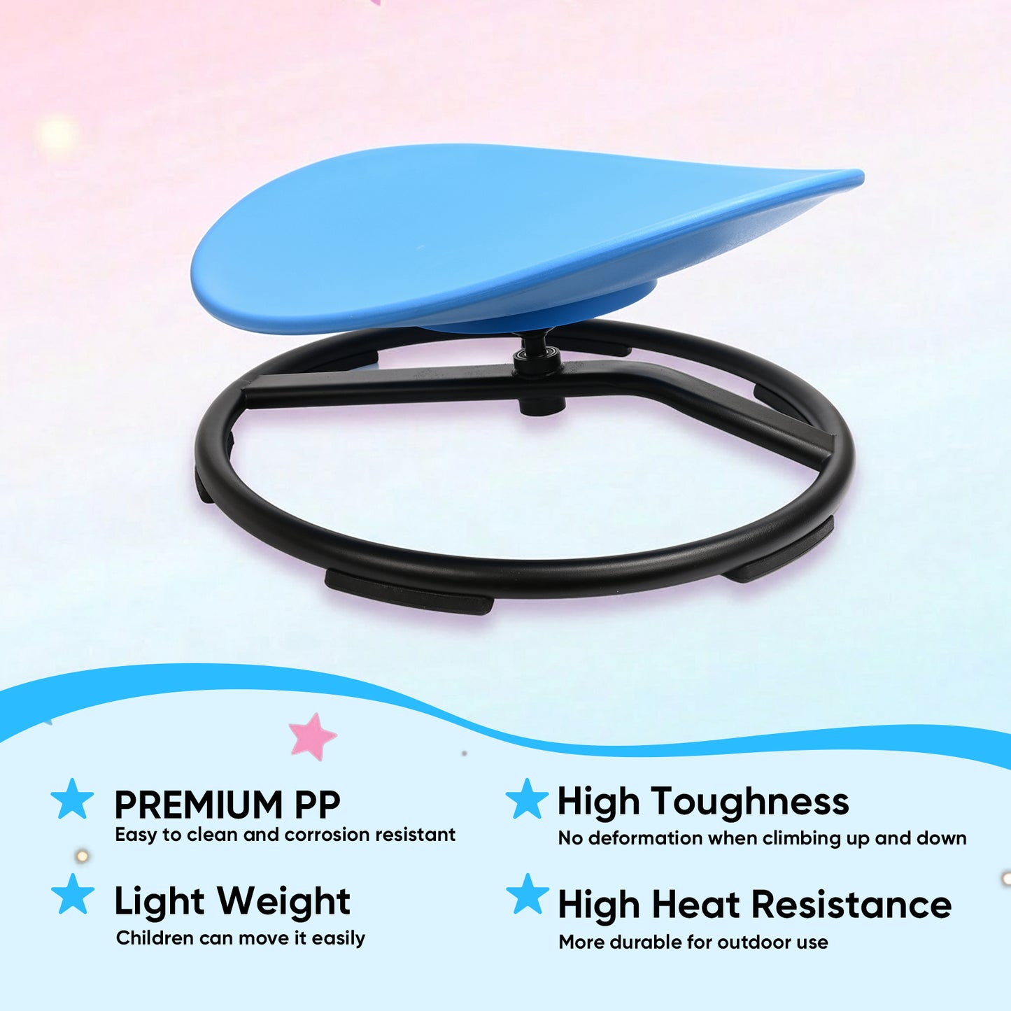 Spinning Chair for Autistic Kids, Sensory Spinner Seat for ADHD Children, 220 lbs Capacity, 360° Sit and Spin Chair with Non-Slip Metal Base, Suits for Coordination Balance Training, Blue