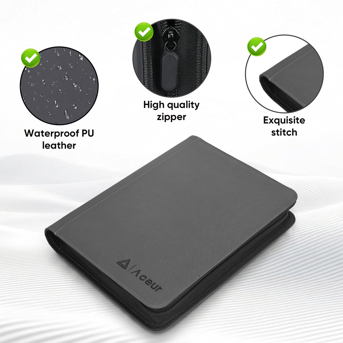 ACEUR Trading Card Binder with 540 Side Loading Pockets, 9 Pocket Trading Card Album Folder for Sport Cards, Game Cards