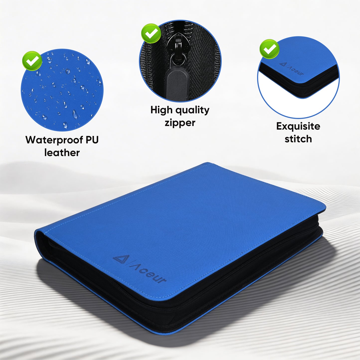 ACEUR Trading Card Binder with 540 Side Loading Pockets, 9 Pocket Trading Card Album Folder for Sport Cards, Game Cards