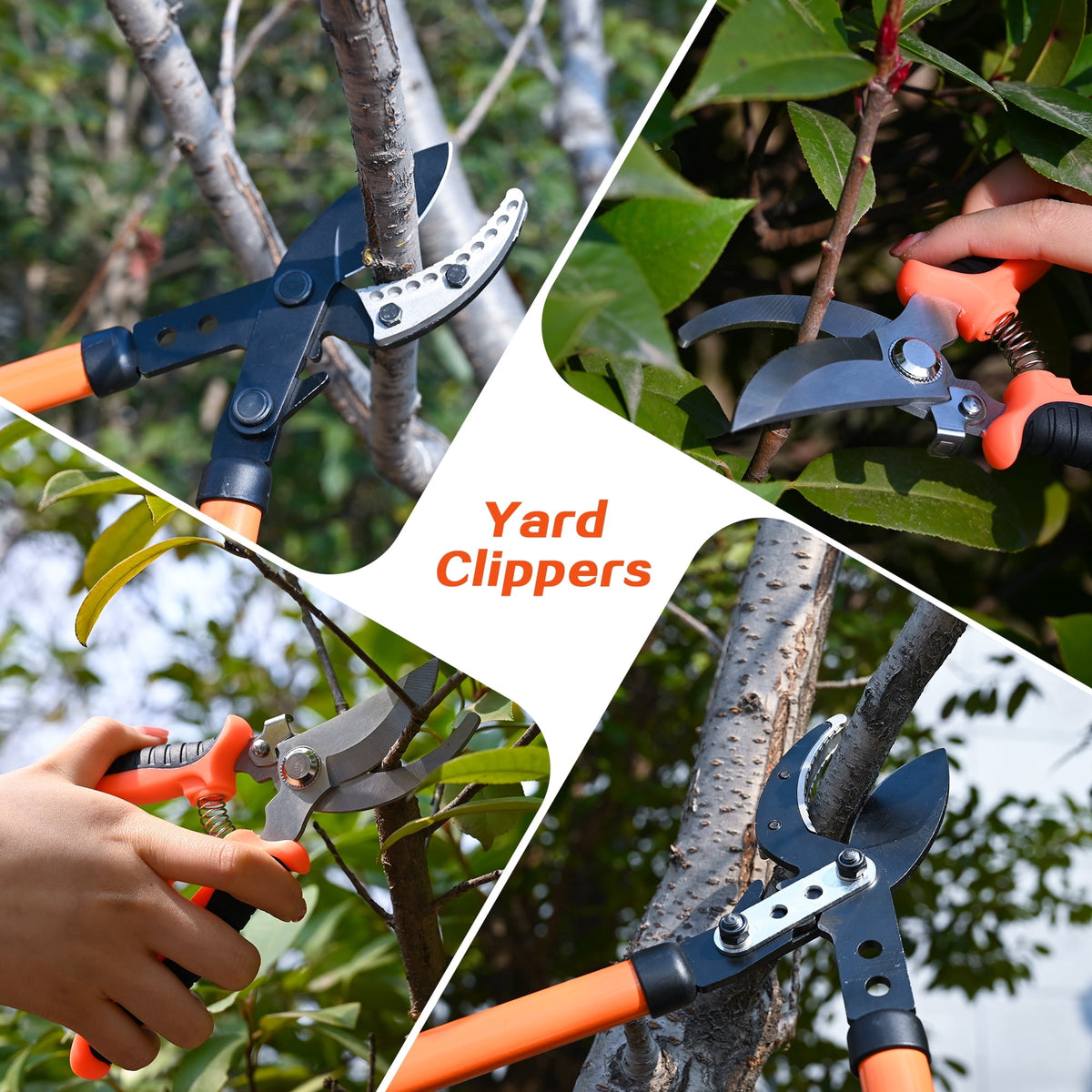 XWYXSTG 4PCS Lopper Hedge Clippers Pruners&Hand Saw,Heavy Duty Branch Cutter with Compound Action, Professional Branch Cutter Tree Trimmer for Indoor & Outdoor Gardening
