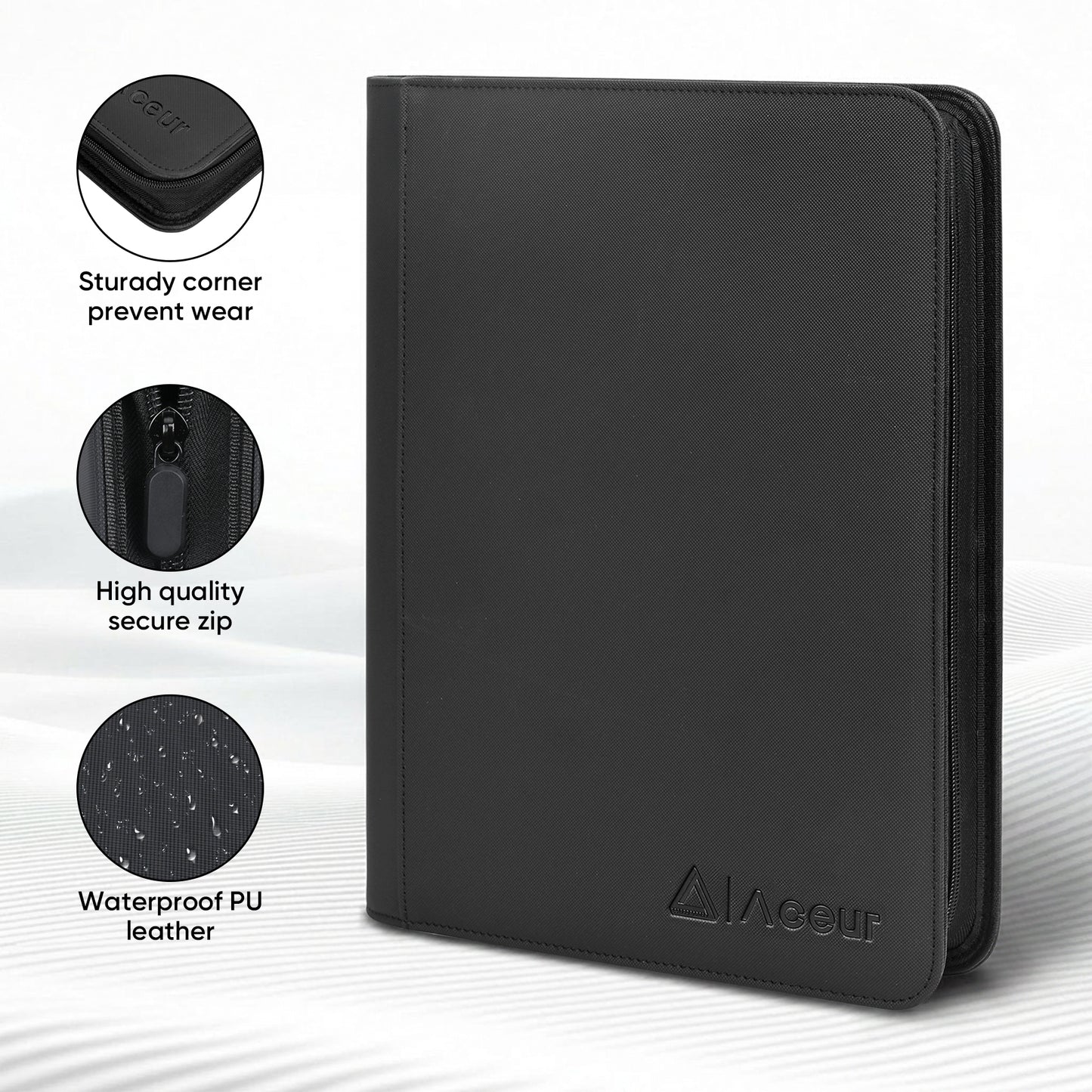 ACEUR Trading Card Binder with 720 Side Loading Pockets, 9 Pocket Trading Card Album Folder for Sport Cards, Game Cards