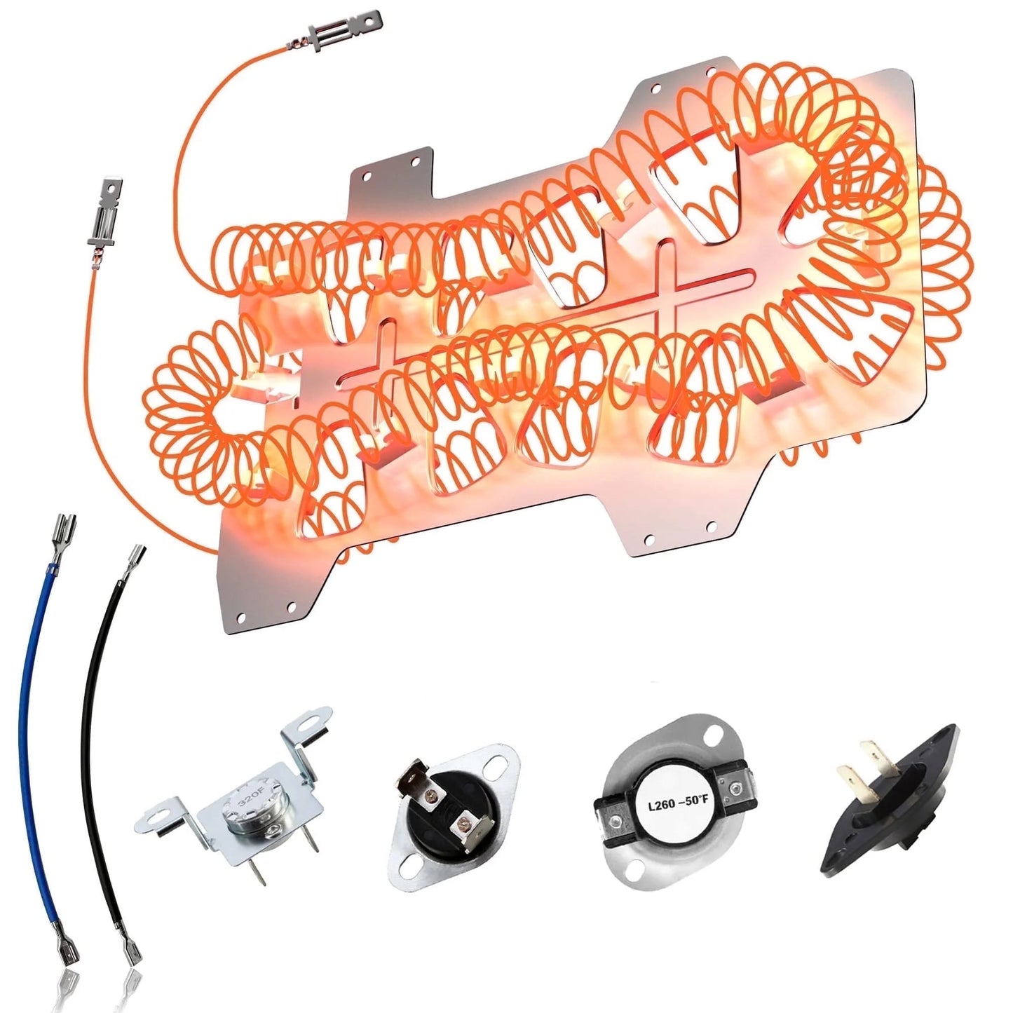 Dryer Heating Element DC47-00019A for Samsung dv42h5000ew/a3 dv45h7000ew/a2 Dryer Parts, Including DC96-00887A, DC47-00016A, DC47-00018A and DC32-00007A