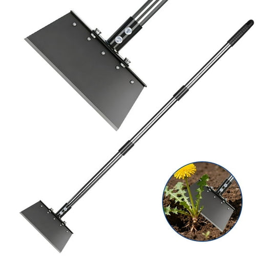 Flngr Garden Flat Shovel,Weeding Tool with 47" Adjustable Handle, Metal Weeding Scraper for Lawn Edging, Ice Scraper, Snow Shovel