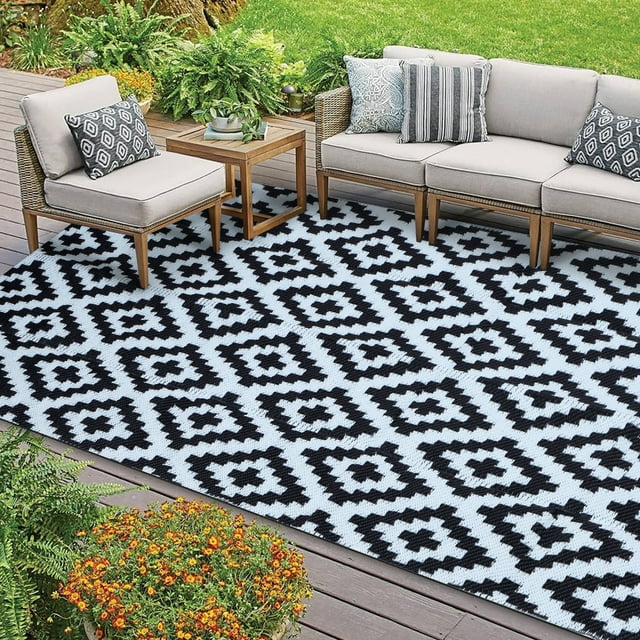 Outdoor Rug,Waterproof Outdoor Plastic Straw Rug,Outdoor Rugs for Garden Decking Patio,Deck,Porch,Balcony