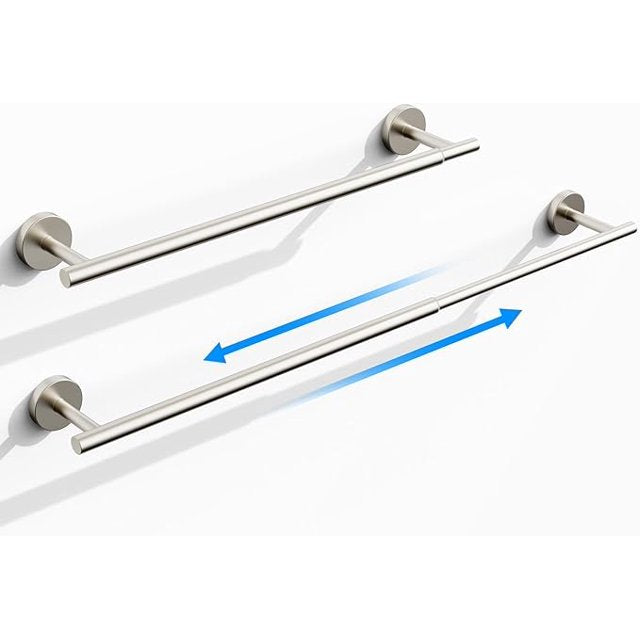 Kalageen Bathroom Towel Bar,24 Inch Bath Towel Rack for Bathroom Towel Rod,Aluminum Double Towel Holder Long Bar,Bathroom Hand Towel Hanger Wall Mounted,Black