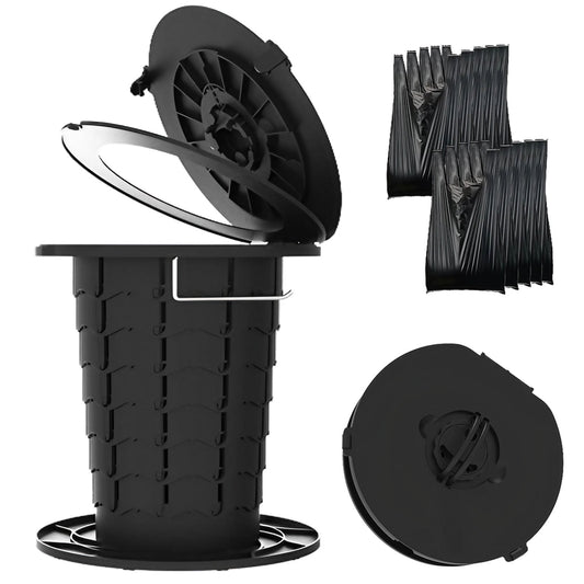 Kalageen Camping Toilet,8.14 Gallon Portable Toilet with Paper Holder for Home/Camping/Boat/Hiking/Long Trips/Beach Use