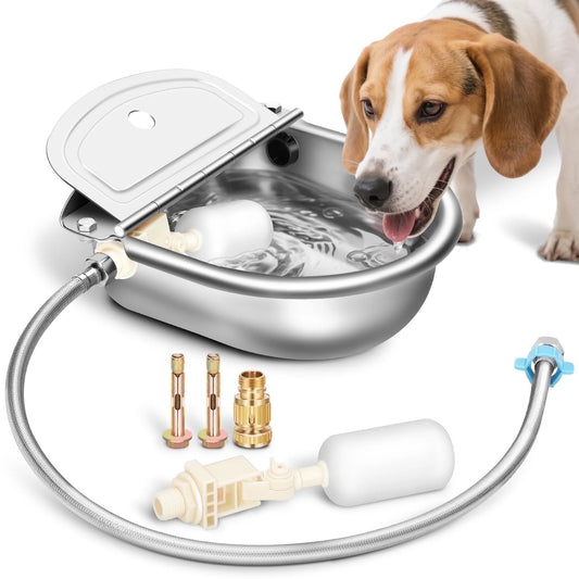 Automatic Animal Drinking Water Bowl for Livestock Pet Water Bowl ,304 Stainless Steel Large Livestock Waterer for Horses, Dogs, Goats Cattle,Water (Auto-Filling)