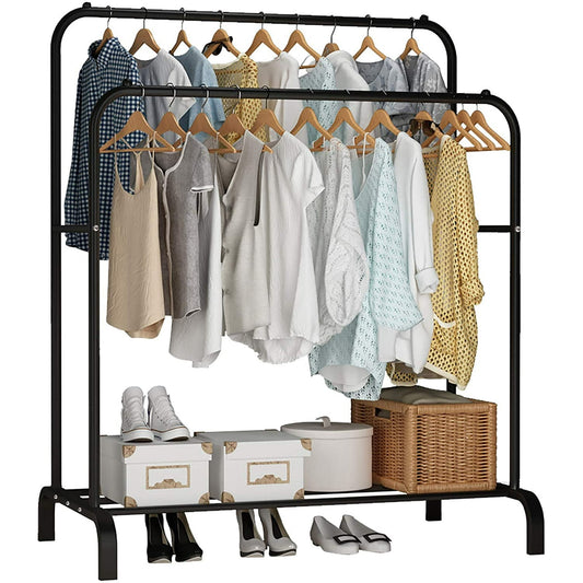 Small Clothes Rack, Double Rod Clothes Rails for Bedroom