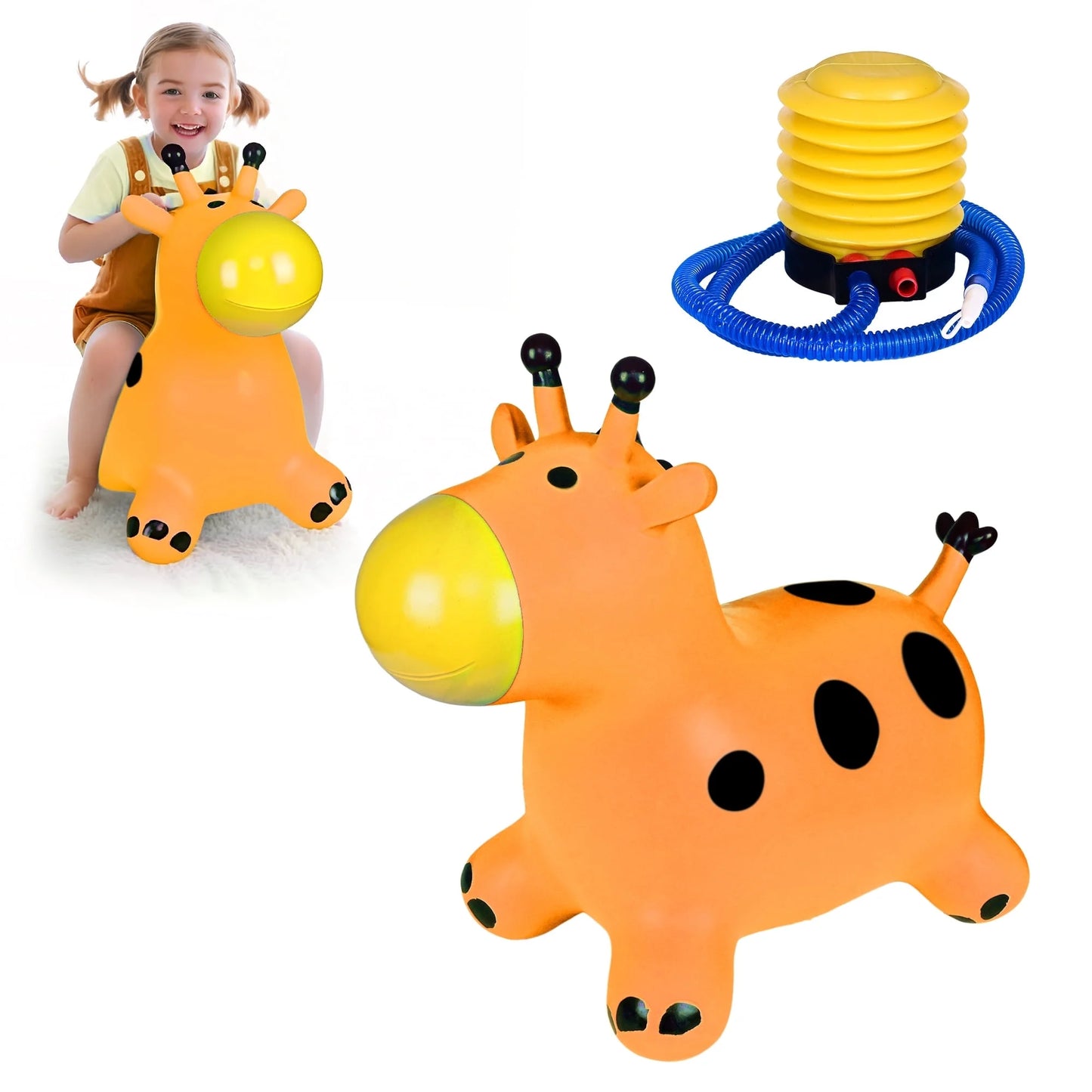 Giraffe Bouncy Horse Hopper for Toddlers, Inflatable Ride-On Bouncer Toy, 18 Months - 6 Years (No ratings yet)