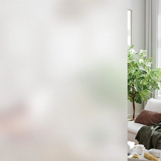 R Window Privacy Film Frosted Film 24x118 inches No Glue Anti-UV Window Sticker White Frosted Window Cling Non-Adhesive for Privacy Office Home, Bathroom