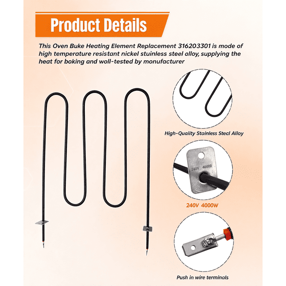 XWYXSTG 316203301 Electric Range Oven Heating Element Fits for Frigi-Daire